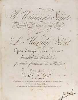 Gli Orazi e i Curiazi  - II - Paroles françaises de Moline - Domenico Cimarosa SZ8716 Zerboni