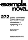 Symphony No. 4 Ustvolskaya, Galina Trp, Schlgz, ASolo, Klav SIK1972  Sikorski