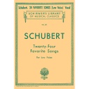 24 Favorite Songs;  Hl50254480 Franz Schubert Low Voice And Piano Schirmer