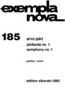 [SIK1885] Symphony No. 1 Pärt, Arvo Orch SIK1885  Sikorski