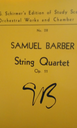 [HL50338950] String Quartet  Op. 11; Study Score No. 28 Hl50338950 Samuel Barber G. Schirmer HL50338950