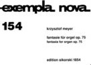 [SIK1854] Fantasia for Organ Meyer, Krzysztof Org SIK1854  Sikorski