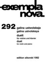 [SIK1992] Duet for violin and piano Ustvolskaya, Galina V, Klav SIK1992  Sikorski