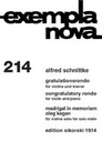 [SIK1914] Congratulatory Rondo for violin and piano / Madrigal in memoriam Oleg Kagan for violin solo Schnittke, Alfred V, Klav / V SIK1914  Sikorski