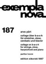 [SIK1887] Collage on B-A-C-H for strings, oboe, harpsichord, and piano Pärt, Arvo Str, Ob-solo, Cemb-solo, Klav-solo SIK1887  Sikorski